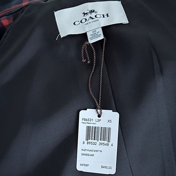 COACH Riley Plaid Short Trench Coat NWT Wmns XS RARE FIND! - Picture 5 of 7